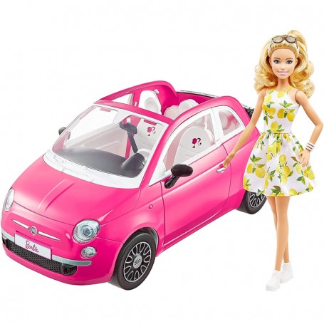 VEICOLO CON BAMBOLA BARBIE FIAT 500 MATTEL GXR57