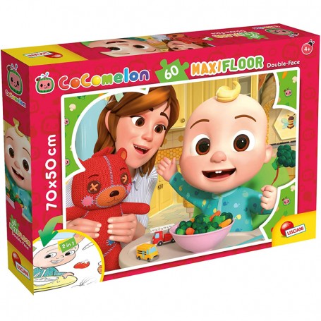 PUZZLE DA PAVIMENTO MAXI 60 PZ 2 IN 1 COCOMELON LE VERDURE CI AIUTA