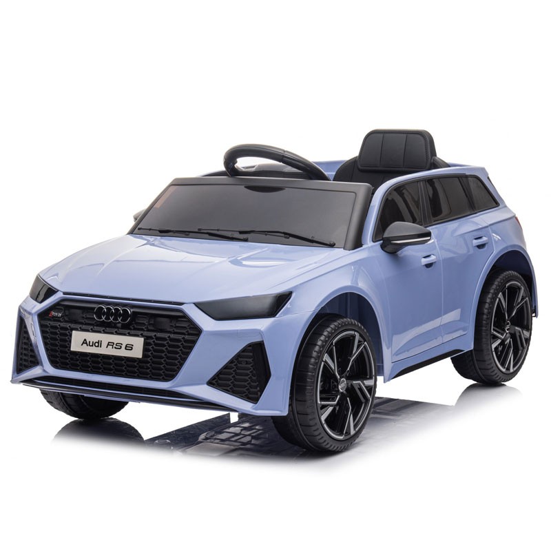 AUTO ELETTRICA PER BAMBINI AUDI RS6 CELESTE 12V CON R/C, ING. MP3 E