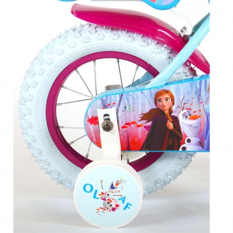 BICICLETTA PER BAMBINI 12 DISNEY FROZEN CON CESTINO, PORTABAMBOLE