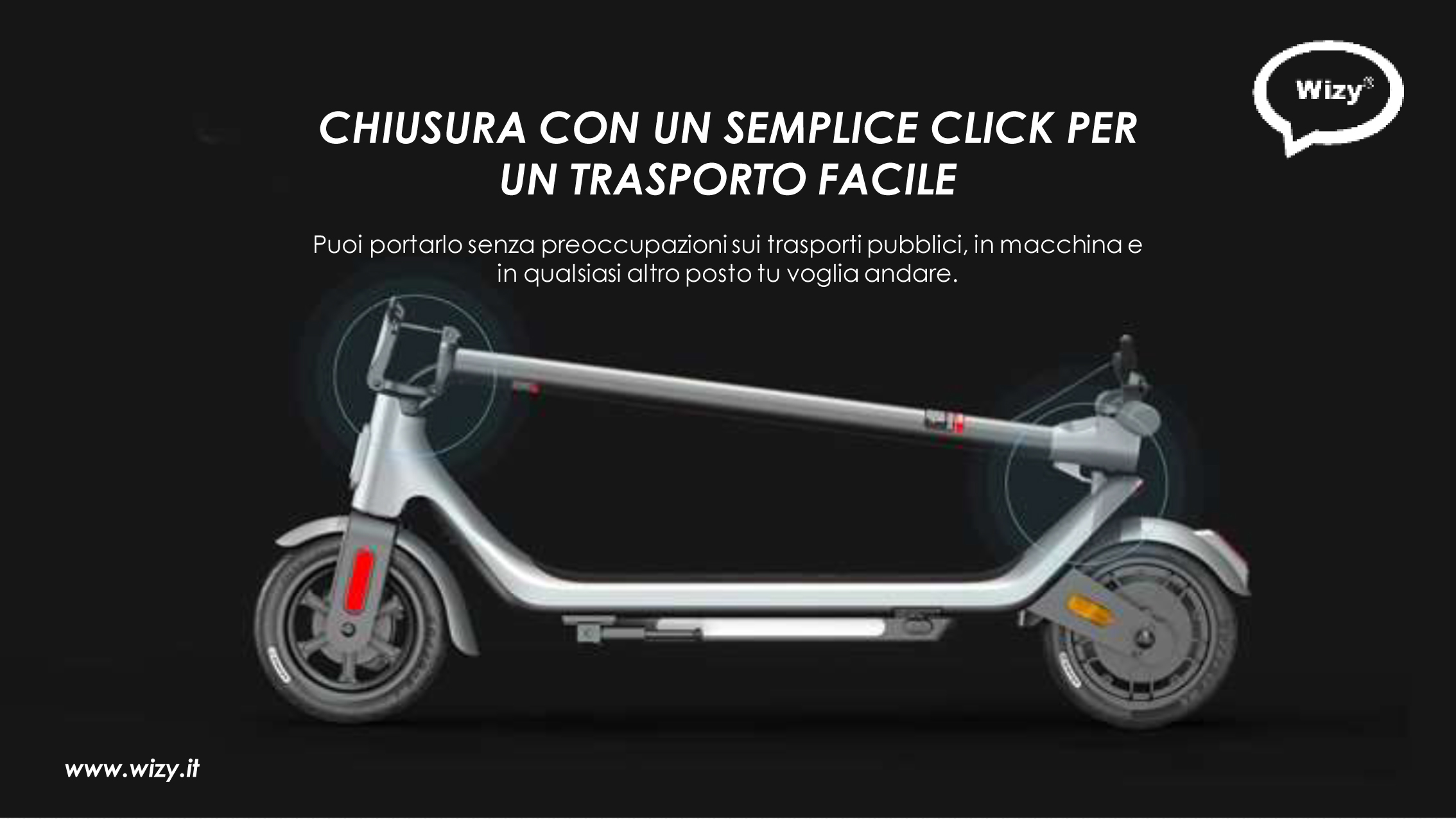 MONOPATTINO ELETTRICO CON MOTORE TRAZIONE POSTERIORE E FRECCE DI  SEGNALAZIONE 30 KM A6 PRO WIZY